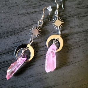 Rose quartz earrings